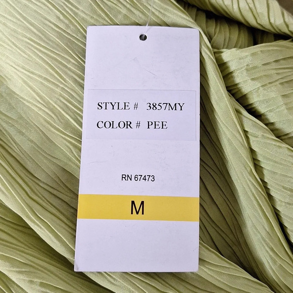 Taylor "NEW" Coquette Pear Green Bohemian Crepe Goddess Cottagecore Maxi Dress M - Picture 14 of 14